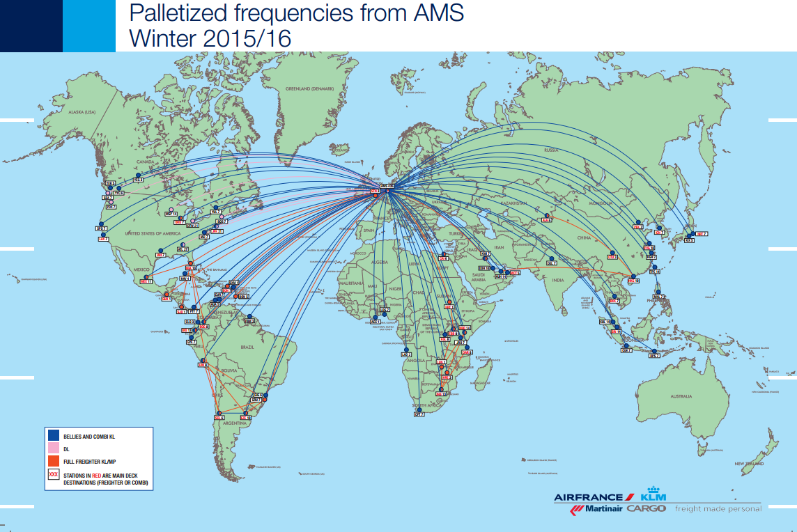 AF-KL货运网络（基于荷兰阿姆斯特丹AMS）